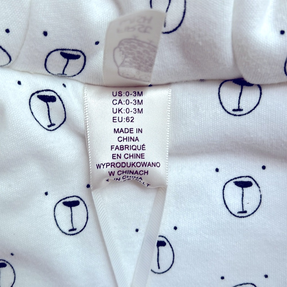 Baby Zip Up Polar Bear Fleece Hoodie One Piece NWT - Picture 2 of 4
